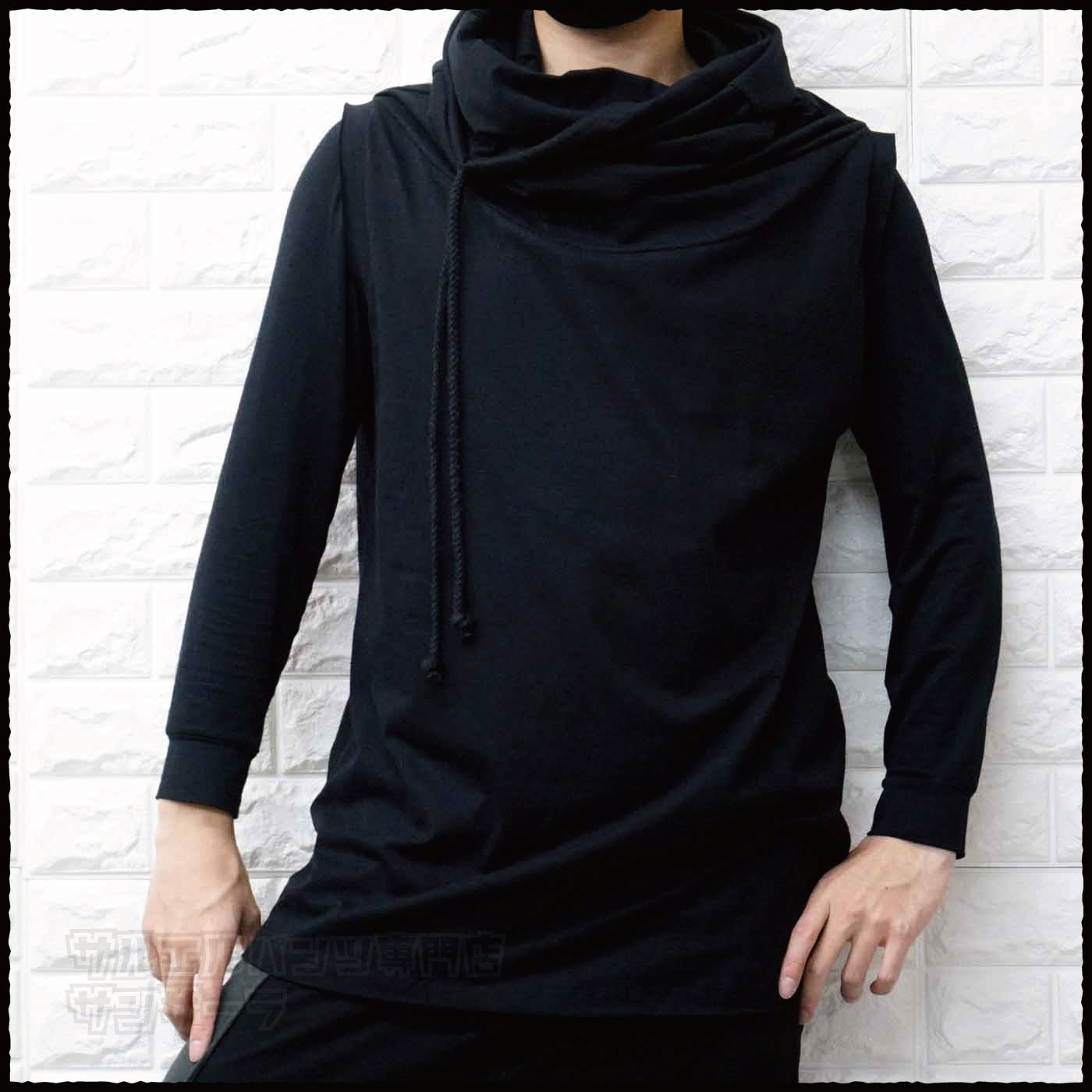 ベスト タンクトップ ノースリーブ Tシャツ メンズ レディース モード系 V系 サロン系 黒 変形アウター 半袖 韓国 ストリート ファッション