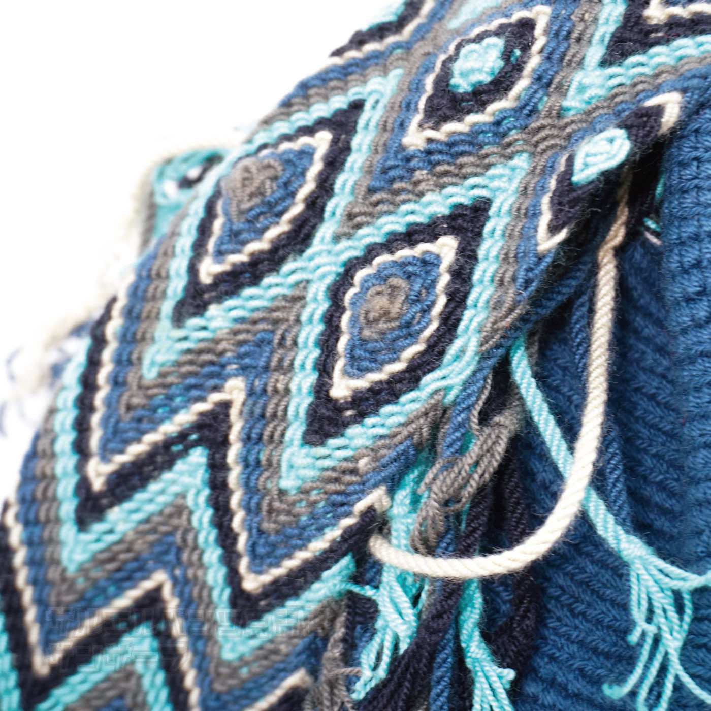 ワユーバッグ wayuu bag マザーズバッグ ショルダーバッグ レディース かごバッグ きれいめ ハンドメイド 手織り 南米 コロンビア 伝統 総柄 民族柄 エスニック ファッション プレゼントブルー