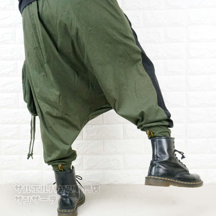 サルエルパンツ ジョガーパンツ ドレープ ダル着 変形パンツ V系 ビジュアル系 モード系 メンズ レディース ゆったり ロック ポケット ブラック